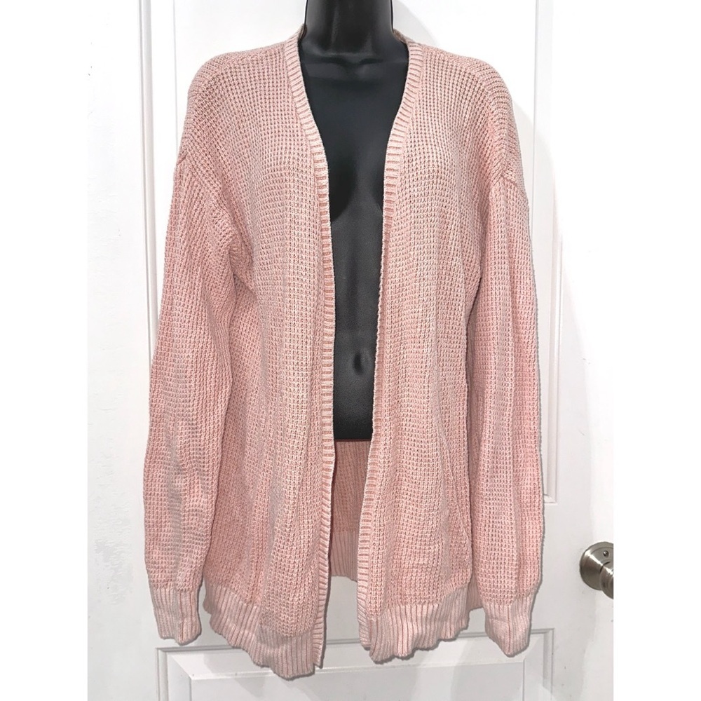 Maurices Light Pink Open Front Knit Cardigan